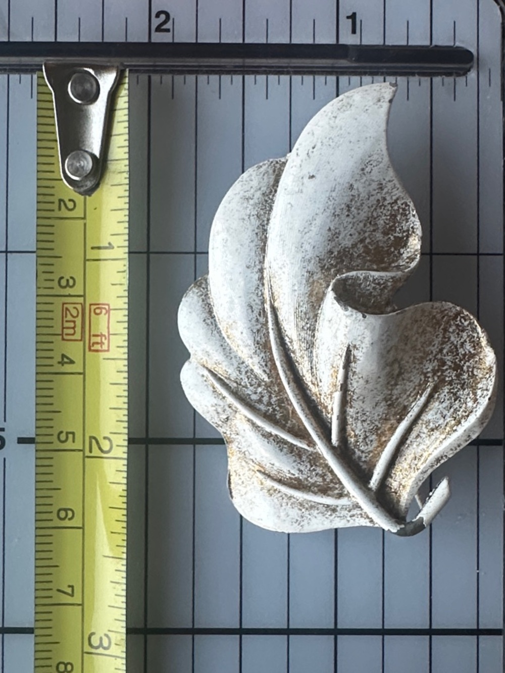 Vintage BSK signed White Leaf Brooch Pin – Elegant Women’s Jewelry